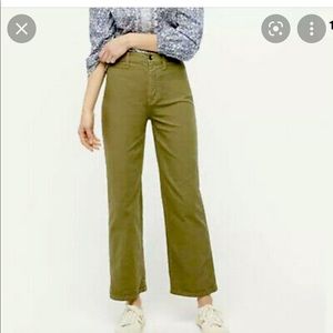 J. Crew slim wide leg pant in washed canvas
